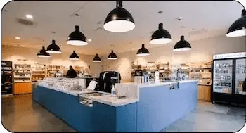 Fairfield dispensary interior showing cannabis products and displays