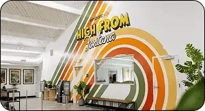Fontana dispensary interior showing cannabis products and displays