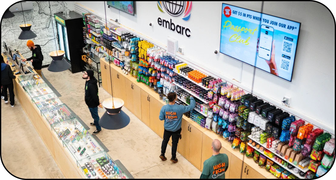 Meyers dispensary interior showing cannabis products and displays