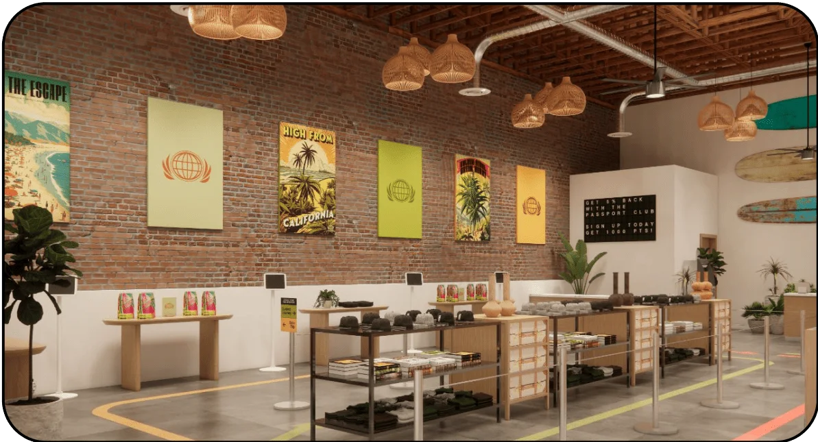 Ventura dispensary interior showing cannabis products and displays