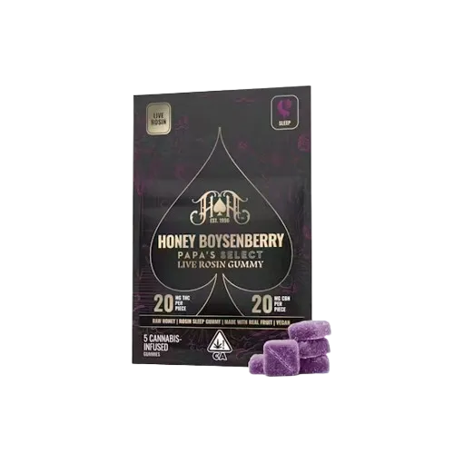 LIVE ROSIN GUMMY 5PK [100MG] 1:1 THC:CBN SLEEP HONEY BOYSENBERRY - 100 MG - 5 PACK product image