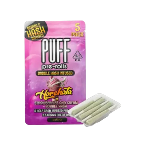 BUBBLE HASH PREROLL 5PK [2.5G] HORCHATA X STRAWBERRIES AND CREAM - 2.5 G - 5 PACK product image