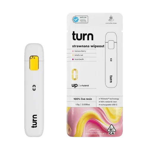 TURN UP LIVE RESIN READY TO USE VAPORIZER [1G] STRAWNANA WIPEOUT - 1 G