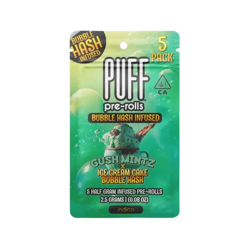 BUBBLE HASH PREROLL 5PK [2.5G] GUSH MINTZ X ICE CREAM CAKE - 2.5 G - 5 PACK product image