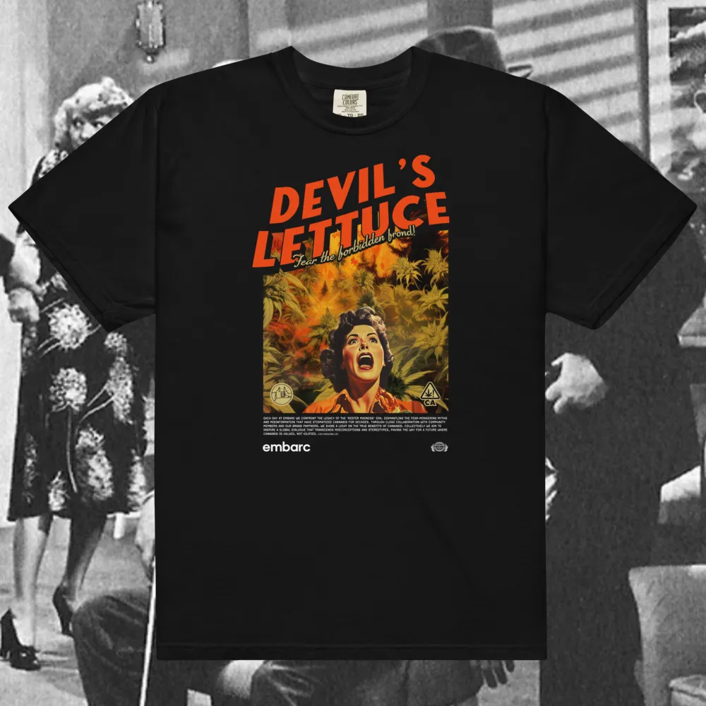 DEVIL'S LETTUCE FORBIDDEN FROND SHORT SLEEVE TEE [M] BLACK