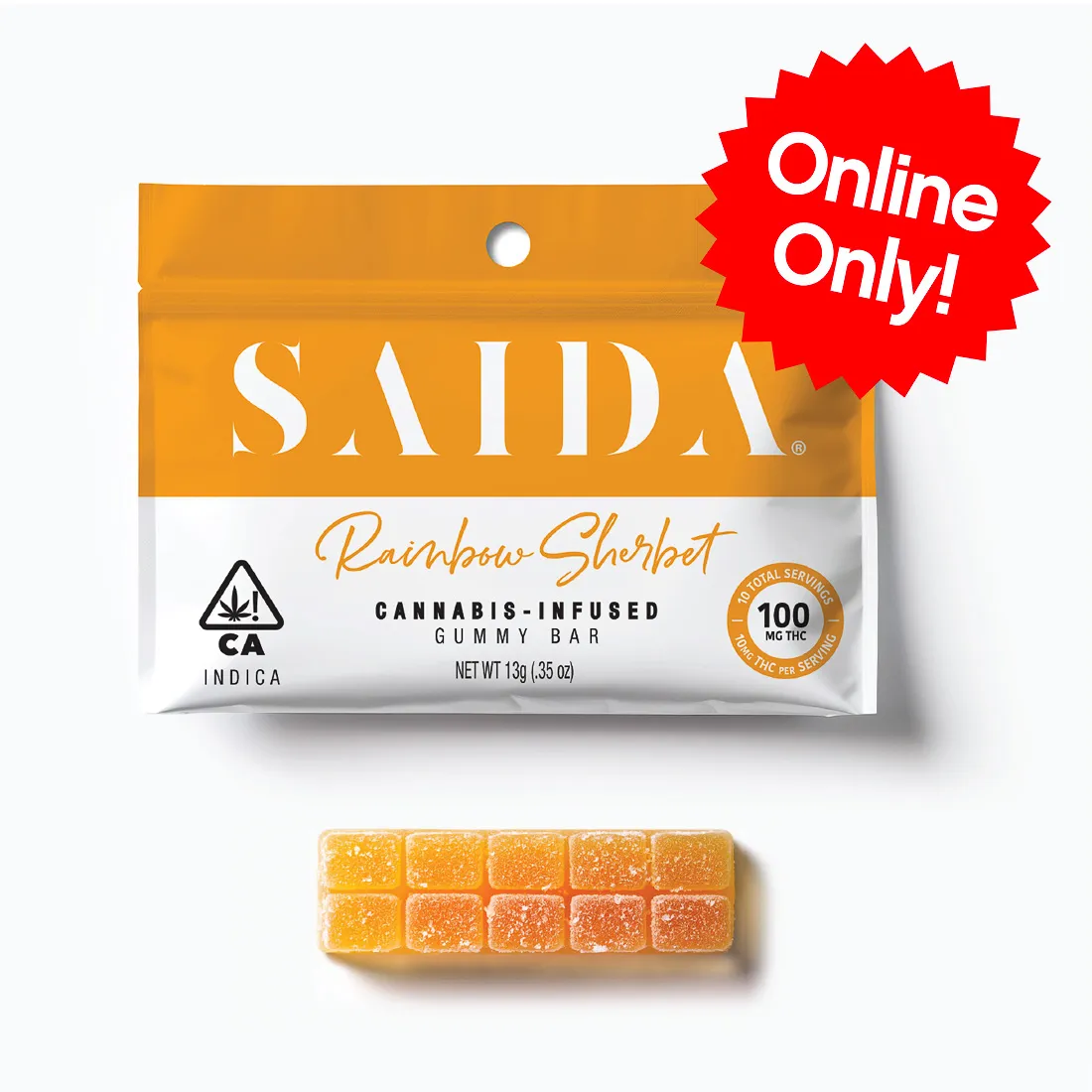 GUMMY BAR 10PK [100MG] RAINBOW SHERBET - 100 MG - 10 PACK product image