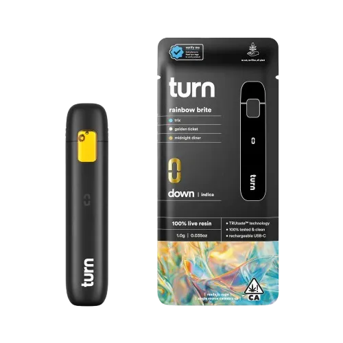 TURN DOWN LIVE RESIN READY TO USE VAPORIZER [1G] RAINBOW BRITE - 1 G