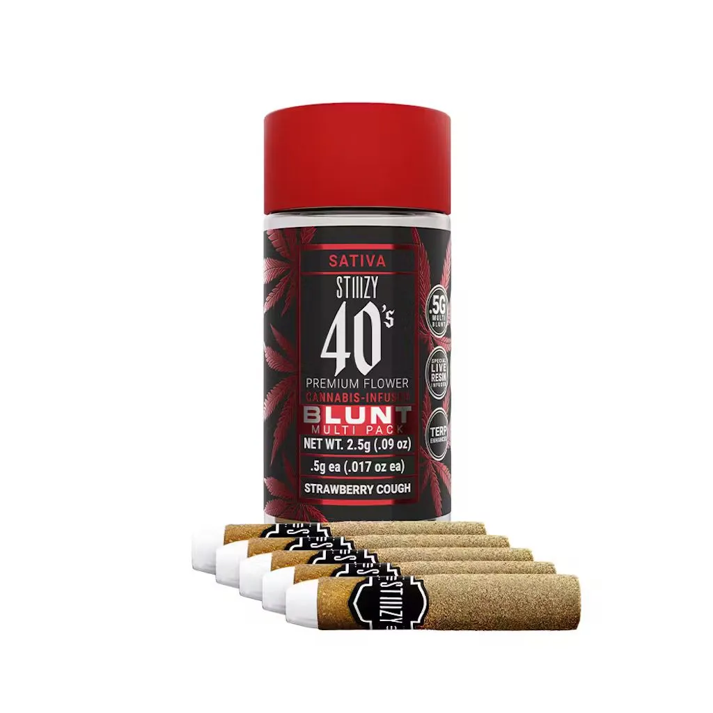 INFUSED 40'S MINI BLUNT 5PK [2.5G] STRAWBERRY COUGH