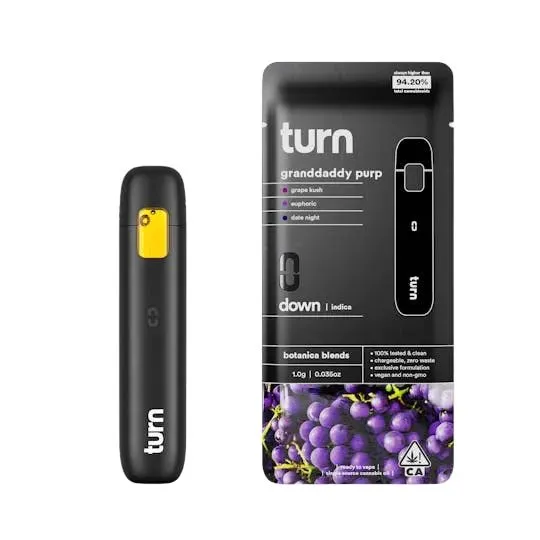 TURN DOWN BOTANICAL BLENDS READY TO USE VAPORIZER [1G] GRANDDADDY PURPLE product image