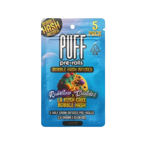 BUBBLE HASH PREROLL 5PK [2.5G] RAINBOW COOKIES X LA KUSH CAKE - 2.5 G - 5 PACK product image