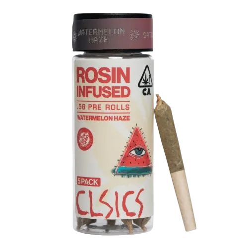 ROSIN INFUSED PREROLL 5PK [2.5G] WATERMELON HAZE - 2.5 G - 5 PACK