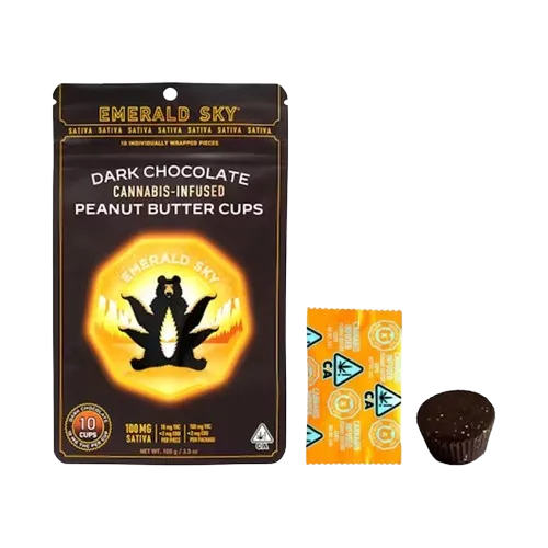 PEANUT BUTTER CUPS 10PK [100MG] SATIVA DARK CHOCOLATE - 100 MG - 10 PACK product image