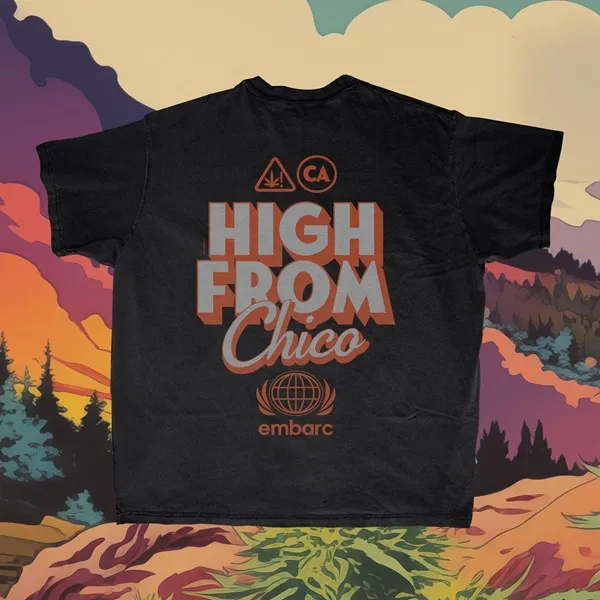 HIGH FROM CHICO PREMIUM T-SHIRT SHORT SLEEVE VINTAGE BLACK [S]