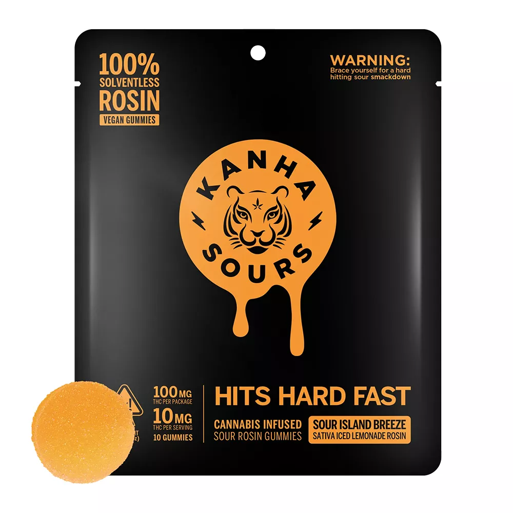 SOUR ISLAND BREEZE SOLVENTLESS ROSIN GUMMY 10 PACK 100MG