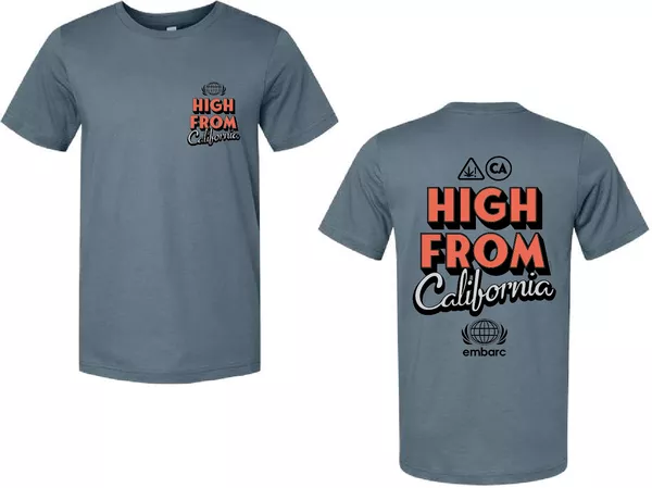 HIGH FROM CALI PREMIUM T-SHIRT SHORT SLEEVE BLUE [2XL]