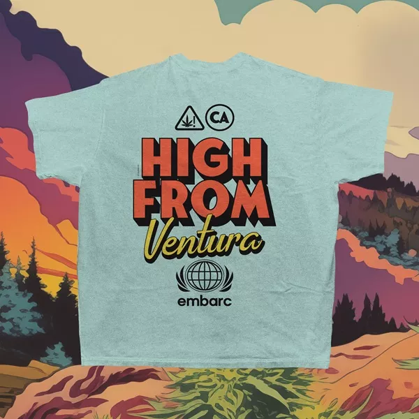 HIGH FROM VENTURA PREMIUM T-SHIRT SHORT SLEEVE DUSTY BLUE [4XL]