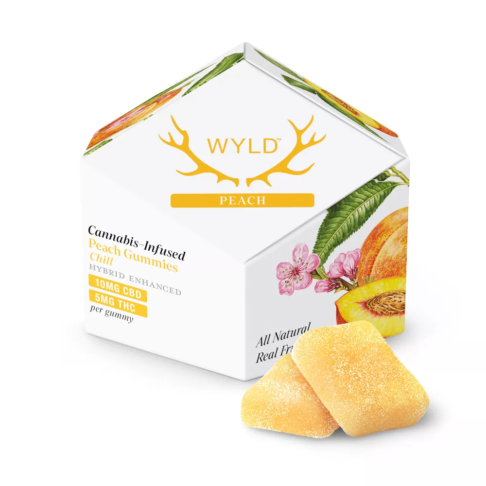 WYLD - PEACH 2:1 CBD RICH GUMMIES 50MG