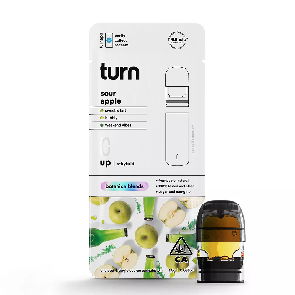 TURN - SOUR APPLE SELTZER POD 1000MG