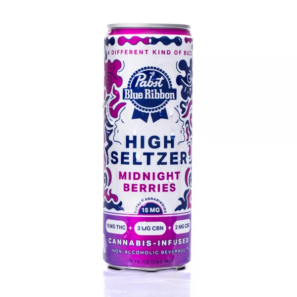 HIGH SELTZER 12FLOZ [10MG] 10:3:2 THC:CBN:CBD MIDNIGHT BERRIES product image