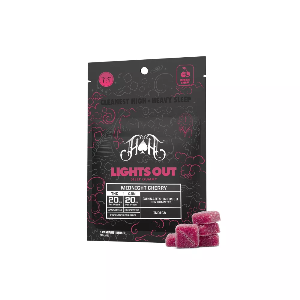 MIDNIGHT CHERRY SLEEP GUMMY 1:1 THC:CBN 5 PACK 100MG