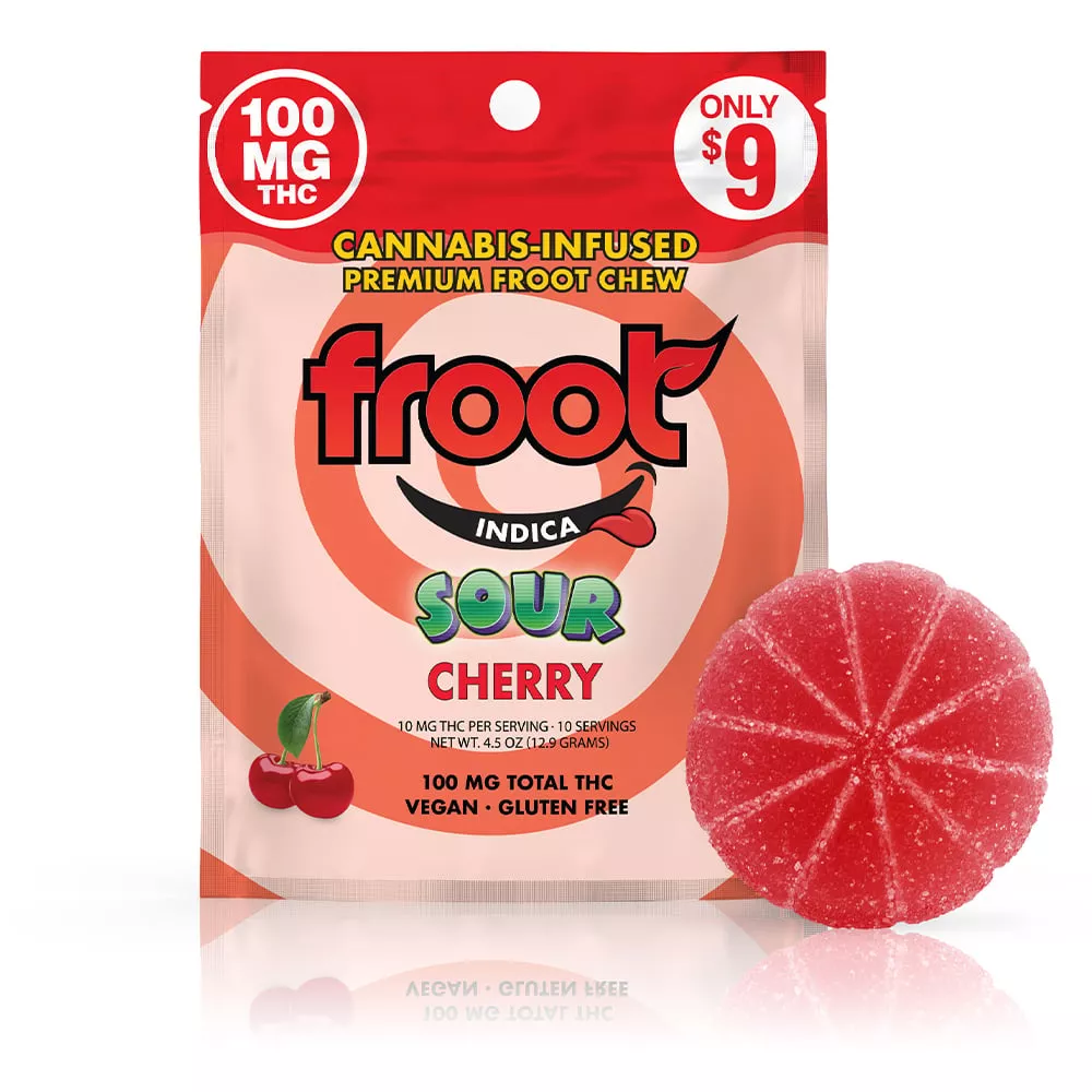 SOUR CHERRY CUT TO DOSE GUMMY - 100 mg