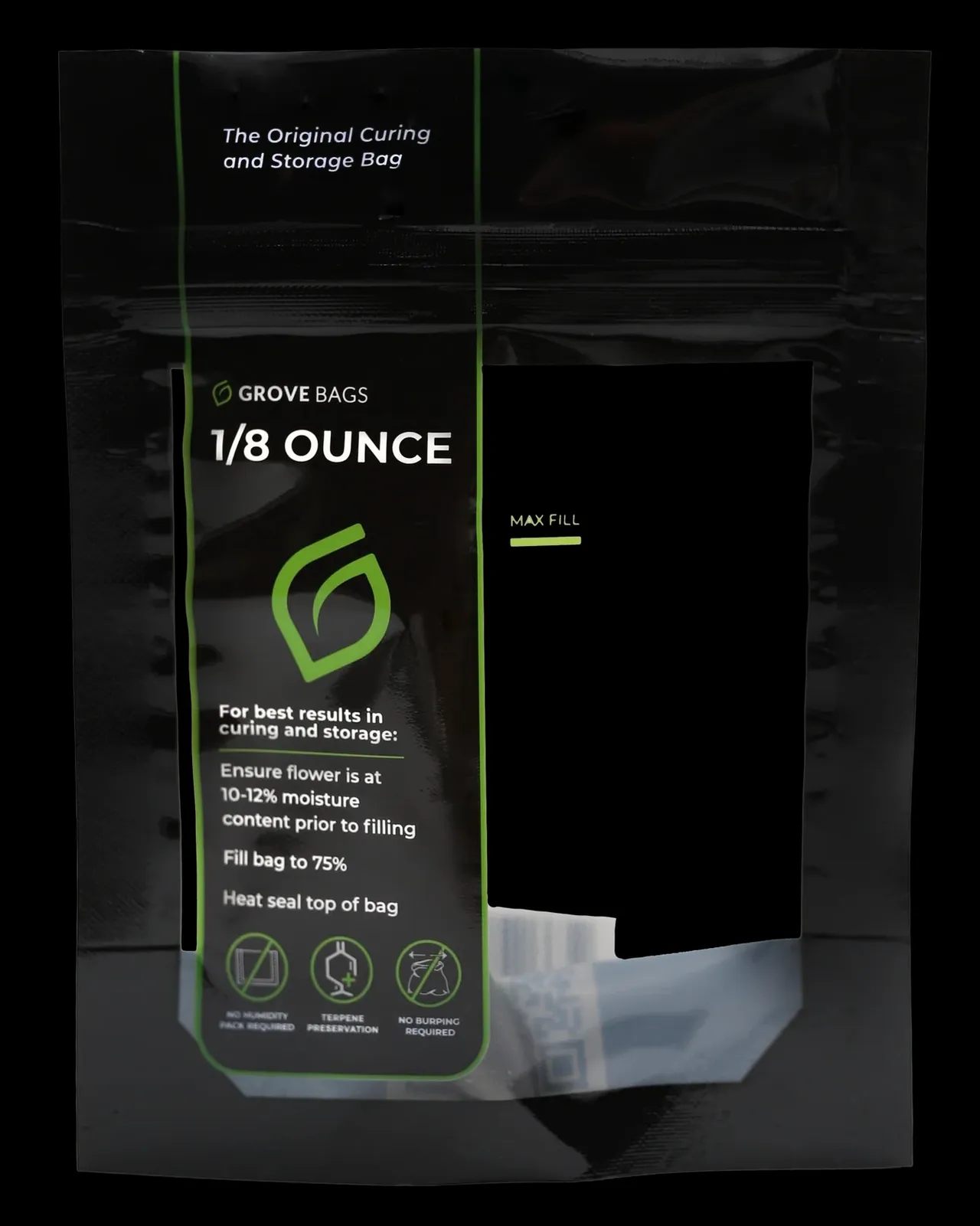 grove 1/8 bag designed for cannabis storage