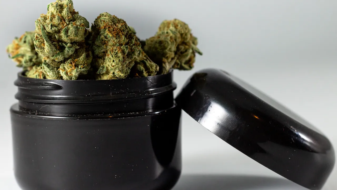 a black jar of cannabis buds how to store weed