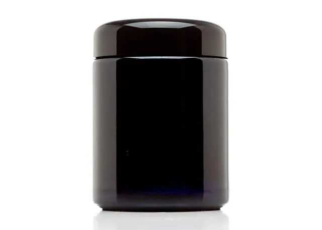 black glass infinity glass jar for cannabis storage