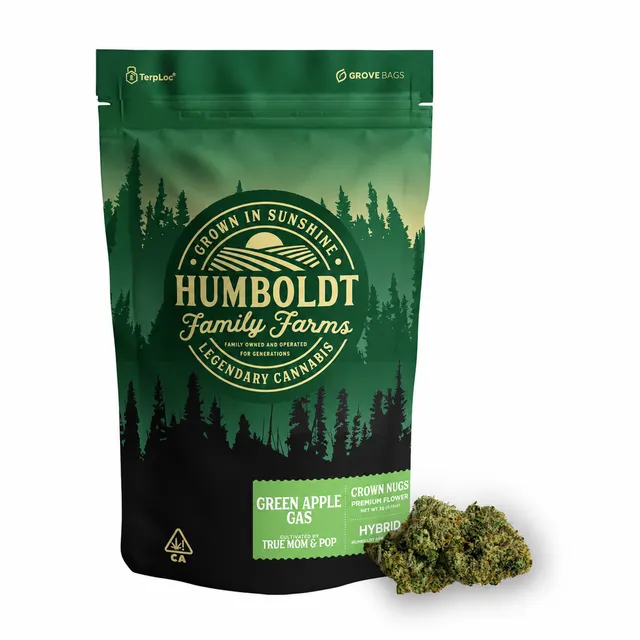 Humboldt Family Farms cannabis bud and packaging for retrograde weed