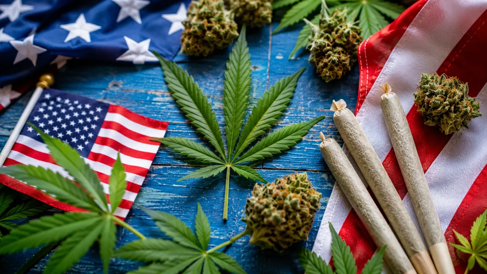 american flags and  cannabis 4th of july weed 