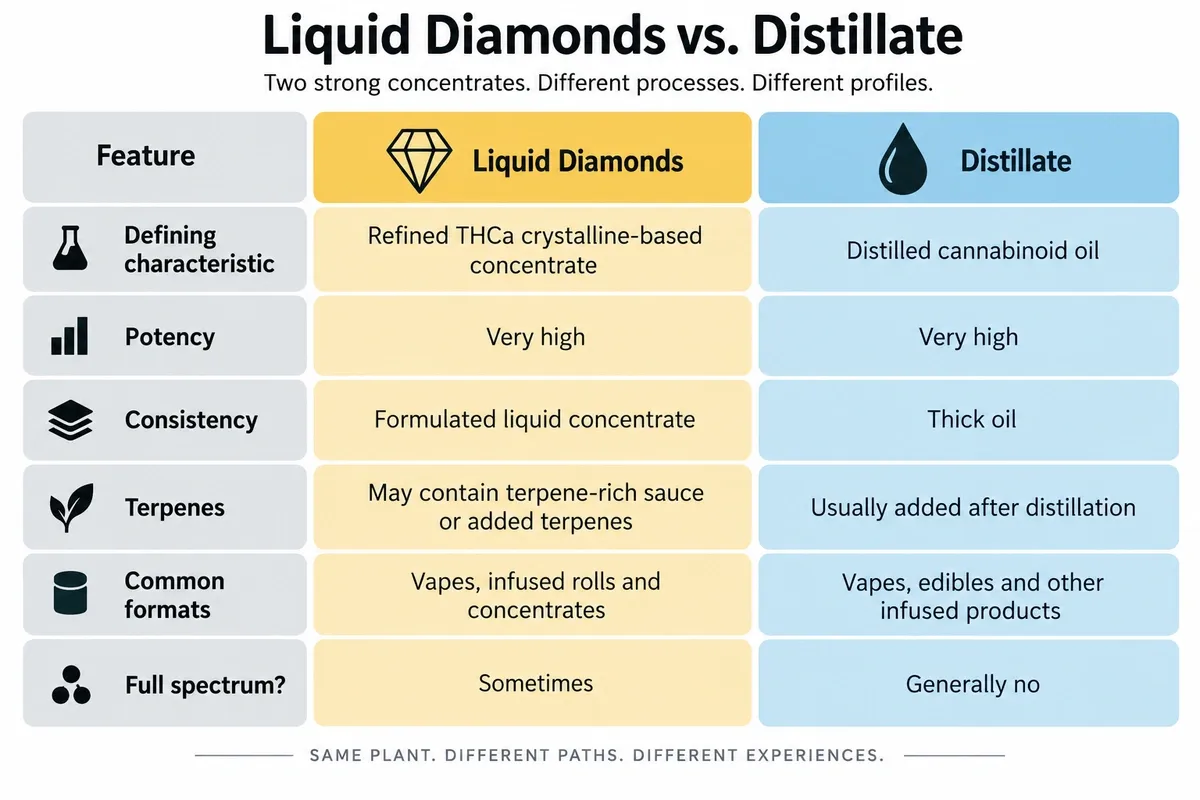 liquid diamonds vs distillate chart
