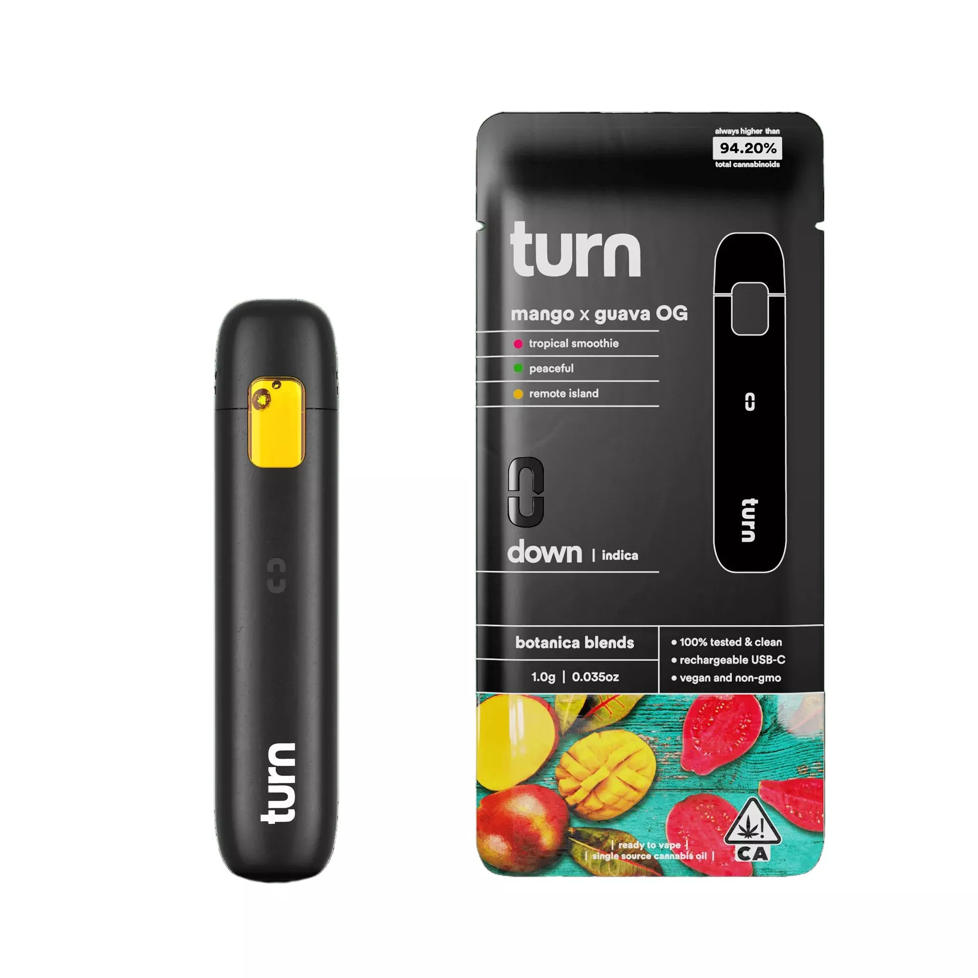 TURN DOWN BOTANICAL BLENDS READY TO USE VAPORIZER [1G] MANGO X GUAVA product image