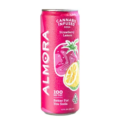 THC PREBIOTIC SODA 12FLOZ [100MG] STRAWBERRY LEMON - 100 MG