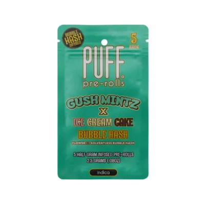 BUBBLE HASH PREROLL 5PK [2.5G] GUSH MINTZ X ICE CREAM CAKE - 2.5 G - 5 PACK product image