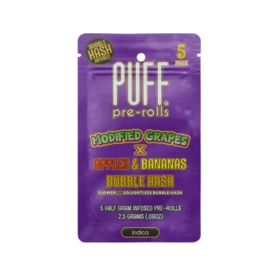 BUBBLE HASH PREROLL 5PK [2.5G] MODIFIED GRAPES X APPLES AND BANANAS - 2.5 G - 5 PACK