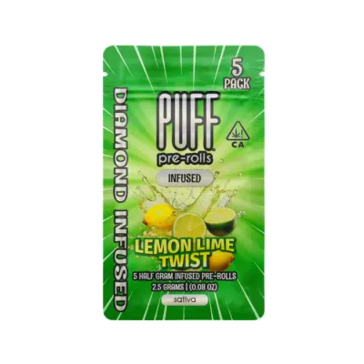 DIAMOND INFUSED PREROLL 5PK [2.5G] LEMON LIME TWIST - 2.5 G - 5 PACK