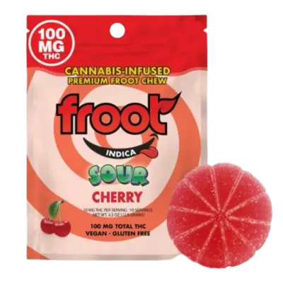 SOUR CHERRY CUT TO DOSE GUMMY SINGLE 100MG