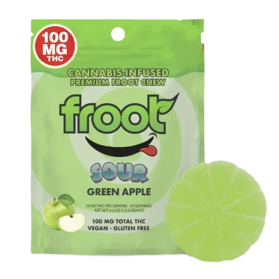 SOUR GREEN APPLE CUT TO DOSE GUMMY SINGLE 100MG