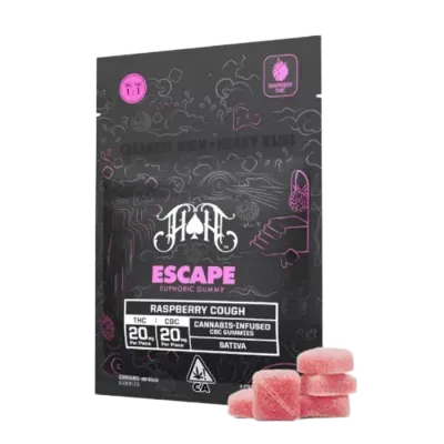 RASPBERRY COUGH ESCAPE GUMMY 1:1 THC:CBC 5 PACK 100MG