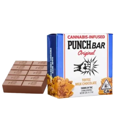 TOFFEE MILK CHOCOLATE PUNCHBAR SINGLE 100MG
