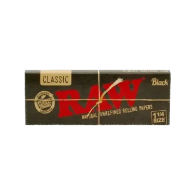 RAW ROLLING PAPERS - BLACK (1 1/4)