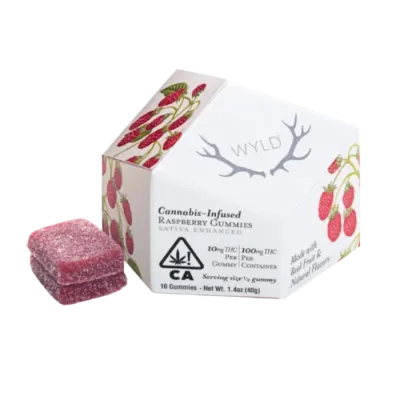 RASPBERRY GUMMY 10 PACK 100MG