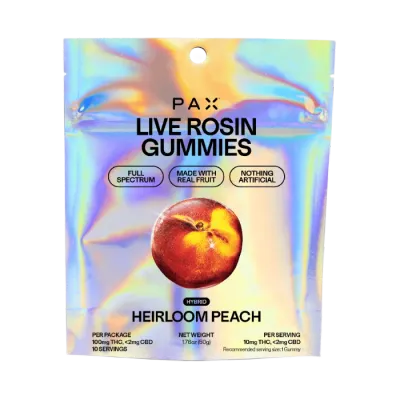 Heirloom Peach Live Rosin Gummy 10 Pack 100MG