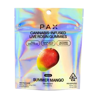  Summer Mango Live Rosin Gummy 10 Pack 100MG