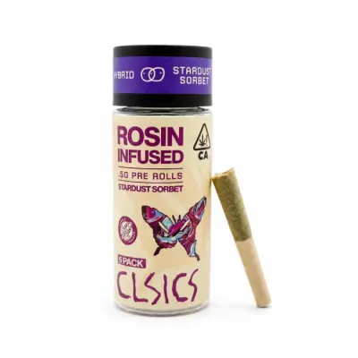 ROSIN INFUSED PREROLL 5PK [2.5G] STARDUST SORBET - 2.5 G - 5 PACK