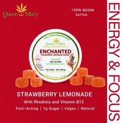 ROSIN GUMMIES 10PK [100MG] ENCHANTED STRAWBERRY LEMONADE - 100 MG - 10 PACK