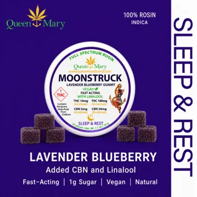 CBN SLEEP AID ROSIN GUMMIES 10PK [100MG] 2:1 MOONSTRUCK - 100 MG - 10 PACK