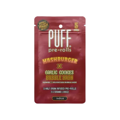 BUBBLE HASH PREROLL 5PK [2.5G] HASHBURGER X GMO - 2.5 G - 5 PACK