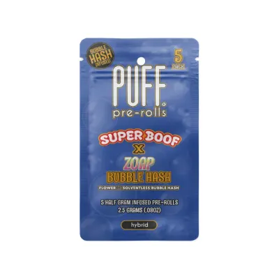 BUBBLE HASH PREROLL 5PK [2.5G] SUPER BOOF X ZOAP - 2.5 G - 5 PACK product image