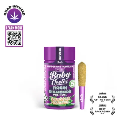 BABY JEETER INFUSED PREROLL 5PK [2.5G] GRAPEFRUIT ROMULAN product image